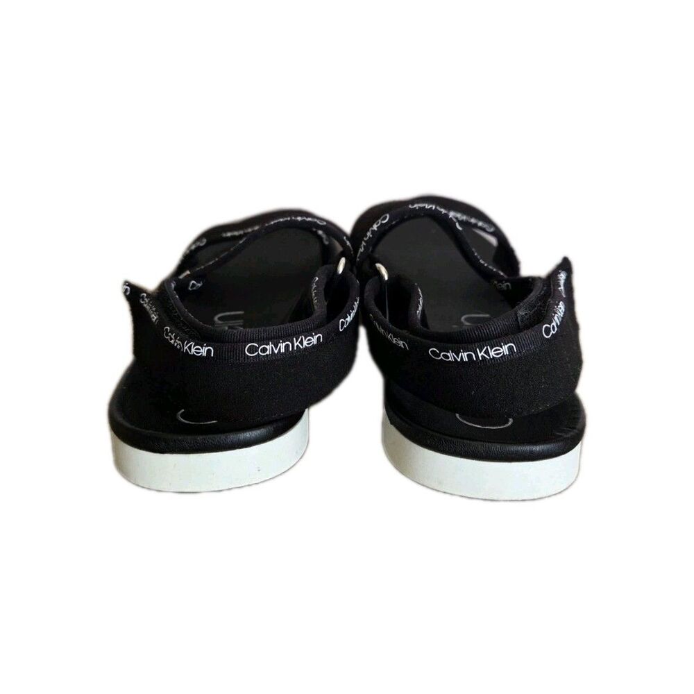Calvin Klein Zona Women's Black Sandals 6.5 White Comfort Summer Shoe - Picture 5 of 7